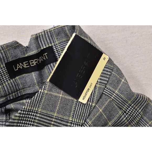 NEW Lane Bryant Houston Bootcut Plus Size 20 Plaid Trousers Gray Plaid Polyester - Picture 6 of 8